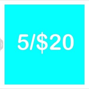 See items marked 😍 5/$20!
